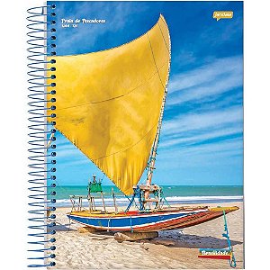 Caderno Espiral 1/4 Flexível Brasilidade 96 Folhas Pacote com 10