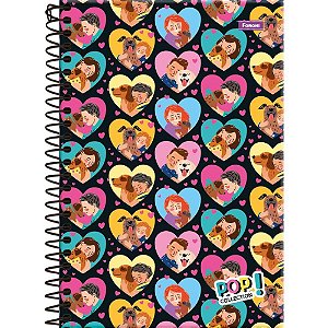 Caderno Espiral 1/4 Capa Dura POP Collection 80 Folhas Pacote com 05