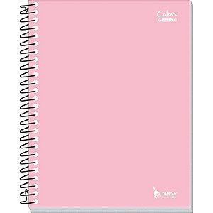Caderno Espiral 1/4 Capa Dura Neutro Rosa 200 Folhas - Pacote com 05 Unidades