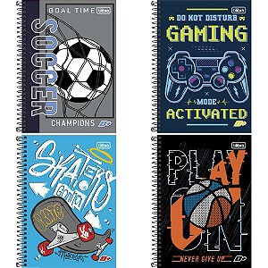 Caderno Espiral 1/4 Capa Dura D+ 96 Folhas PCT com 04