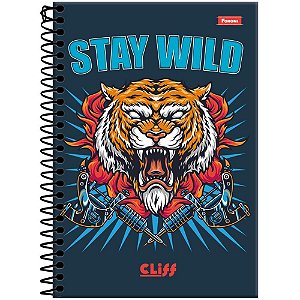 Caderno Espiral 1/4 Capa Dura CLIFF Masculino 80 Folhas Pacote com 5