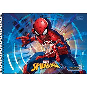 Caderno de Desenho Espiral Capa Dura SPIDER-MAN 80 Folhas - Pacote com 4 Unidades