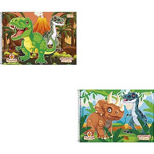 Caderno de Desenho Universitário Capa Dura Raptor 80 Folhas Pacote com 04