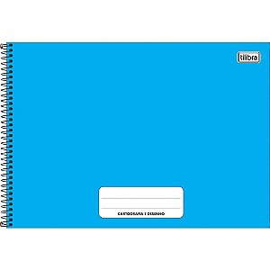 Caderno de Desenho Universitário Capa Dura Pepper 80 Folhas - AZUL, Pacote com 4