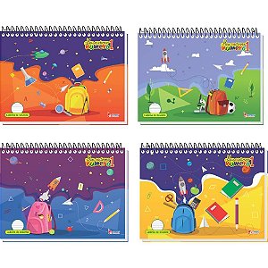 Caderno para Desenho Universitário Capa Dura Número 1 40F 150G Espiral - Pacote com 4