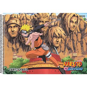Caderno Desenho UNIV Capa Dura Naruto 60F com Adesivo PCT com 05