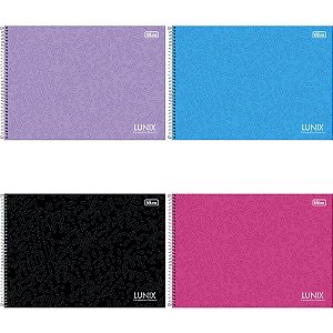 Caderno de Desenho Universitário Capa Dura Lunix 60 Folhas Pacote com 04