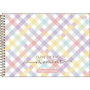 Caderno de Desenho UNIV Capa Dura LA Creme 80 Folhas PCT com 0