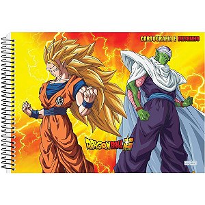 Caderno Desenho UNIV Capa Dura Dragon BALL 60F com ADES PCT com 05