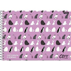 Caderno de Desenho UNIV Capa Dura CLIFF MASC/FEM 80 Folhas Pacote com 4