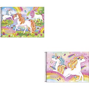 Caderno Desenho Universitário Capa Dura BLINK 80 Folhas Pacote com 4