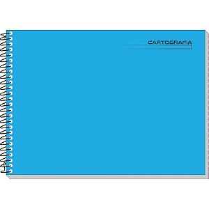 Caderno Desenho UNIV Capa Dura Azul Liso 48 Folhas Espiral Pacote  com 04