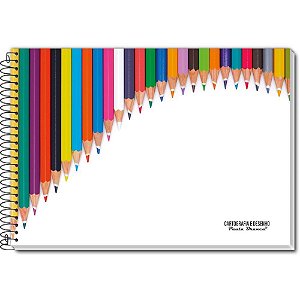 Caderno de Desenho Universitário Capa Dura 60 Folhas Espiral - Pacote com 4