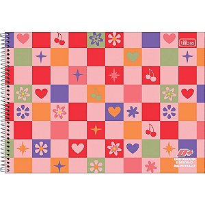 Caderno Desenho Milimetrado D+ Feminino 96 Folhas Universitário - Pacote com 4