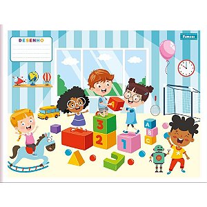 Caderno de Desenho 1/4 40 Folhas Brochura – Pacote com 20 Unidades