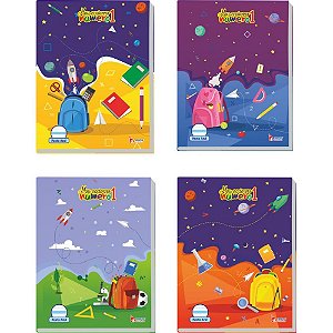 Caderno Caligrafia Capa Dura Número 1 Pauta Azul 40 Folhas 70G - Pacote com 05