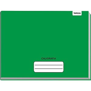 Caderno Caligrafia Capa Dura Liso 96F 1/4 Brochura Horizontal Verde - Pacote com 05