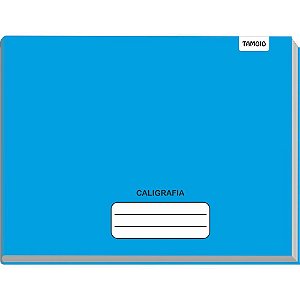 Caderno Caligrafia Capa Dura Liso 96F 1/4 Brochura Horizontal Azul PCT com 05