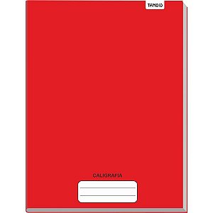 Caderno Caligrafia Capa Dura Liso 48 Folhas Brochurão Vermelho - Pacote com 05 Unidades
