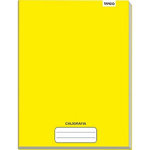 Caderno de Caligrafia Capa Dura Liso 48 Folhas Brochurão Amarelo - Pacote com 5 Unidades