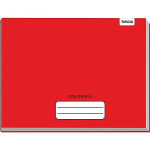 Caderno Caligrafia Capa Dura Liso Horizontal 1/4 48 FLS Vermelho - Pacote com 05 Unidades