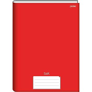 Caderno Brochurão Capa Dura STIFF 48 Folhas Vermelho - Pacote com 10