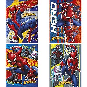 Caderno Brochurão Capa Dura SPIDER-MAN 80 Folhas Pacote com 5