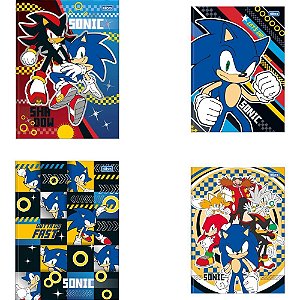 Caderno Brochurão Capa Dura Sonic 80 Folhas Pacote com 05