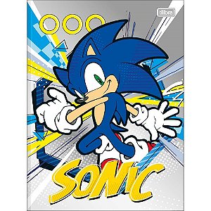 Caderno Brochurão Capa Dura Sonic 80 Folhas Pacote com 05