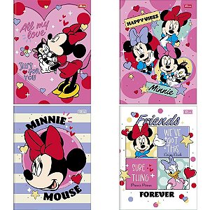 Caderno Brochurão Capa Dura Minnie 80 Folhas - Pacote com 05