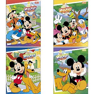 Caderno Brochurão Capa Dura Mickey 80 Folhas - Pacote com 5