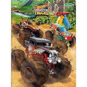 Caderno Brochurão Capa Dura HOT Wheels Monster TRUCKS 80FL PCT com 05