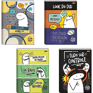 Caderno Brochurão Capa Dura FLORK 80 Folhas Pacote com 5 Unidades