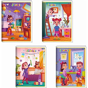 Caderno Brochura 1/4 Jandaia 96 Folhas Pacote com 10