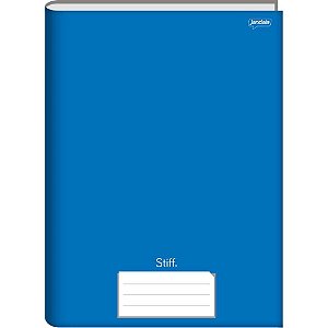 Caderno Brochura 1/4 Capa Dura STIFF 96 Folhas Azul - Pacote com 5