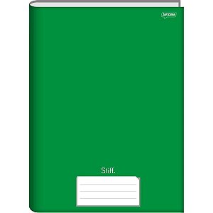 Caderno Brochura 1/4 Capa Dura STIFF 48 Folhas Verde Pacote com 10