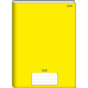Caderno Brochura 1/4 Capa Dura STIFF 48 Folhas Amarelo - Pacote com 10