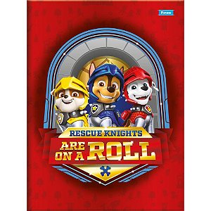 Caderno Brochura 1/4 Capa Dura Patrulha Canina 80 Folhas - Pacote com 10 Unidades