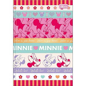 Caderno Brochura 1/4 Capa Dura Minnie TOP 48 Folhas – Pacote com 5 Unidades