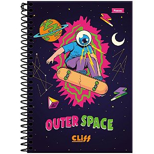 Caderno Espiral 20X1 Capa Dura CLIFF Masculino 320 Folhas Pacote com 2