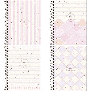 Caderno 10X1 Capa Dura Colegial Soho 160 Folhas - Pacote com 04