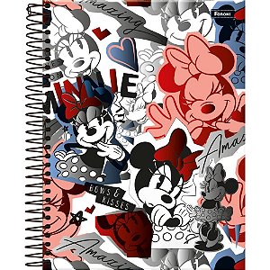 Caderno Espiral 10X1 Capa Dura Colegial Minnie Vintage 160 Folhas - Pacote com 04 Unidades