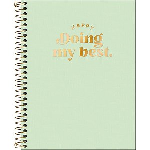 Caderno 10X1 Capa Dura Colegial HAPPY PP Verde 160FL PCT com 04