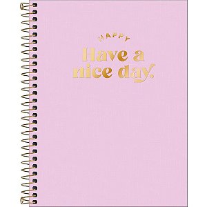 Caderno 10X1 Capa Dura Colegial HAPPY PP Rosa 160FLS PCT com 04