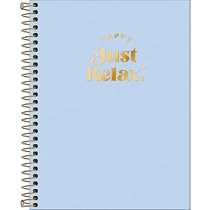 Caderno 10X1 Capa Dura Colegial HAPPY PP Azul 160 Folhas - Pacote com 04