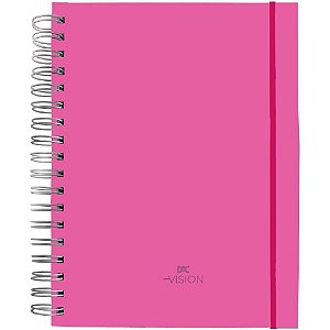 Caderno 10X1 Capa Dura Vision SMART Rosa 80F com ELAST