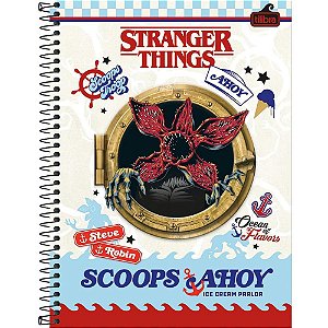 Caderno 10X1 Capa Dura Stranger THINGS 160 Folhas - Pacote com 04
