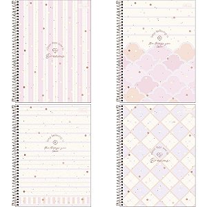 Caderno 10X1 Capa Dura Soho 160 Folhas Pacote com 04