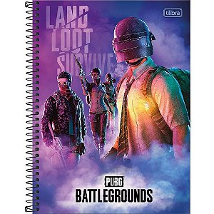 Caderno 10X1 Capa Dura PUGB Battlegrounds 160FLS PCT com 04