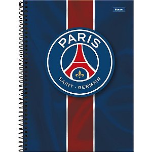 Caderno 10X1 Capa Dura Paris Saint Germain 160 Folhas Pacote com 04